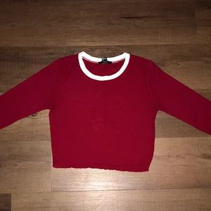 Dark red cropped long sleeve